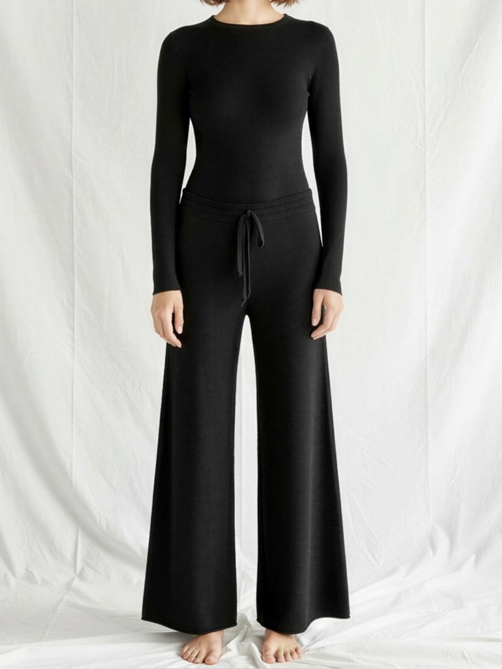 JAKI LONDON Relaxed Soft Knit Pants, Black, S/M - Picture 2 of 12